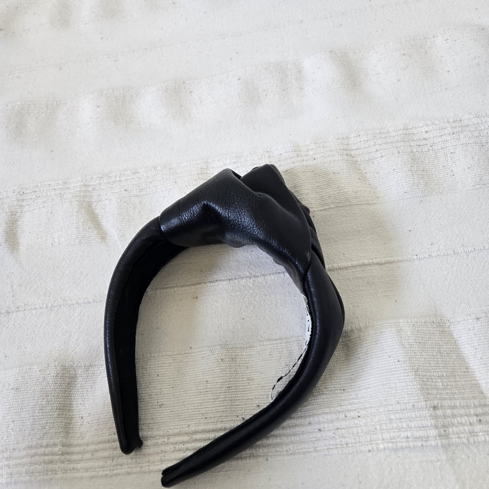 Eugenia Kim Maryn Tall Knot Black Leather Headband Retro Rare - Picture 6 of 16